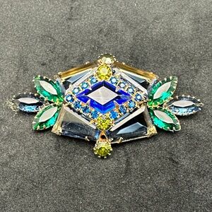 Vintage Juliana D &E 1960’s?  Blue and Green Gemstone Brooch